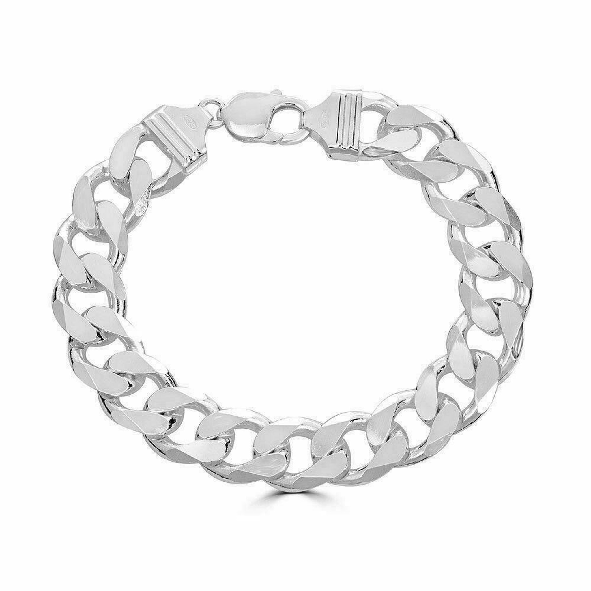 14 mm Silver Cuban Link Bracelet