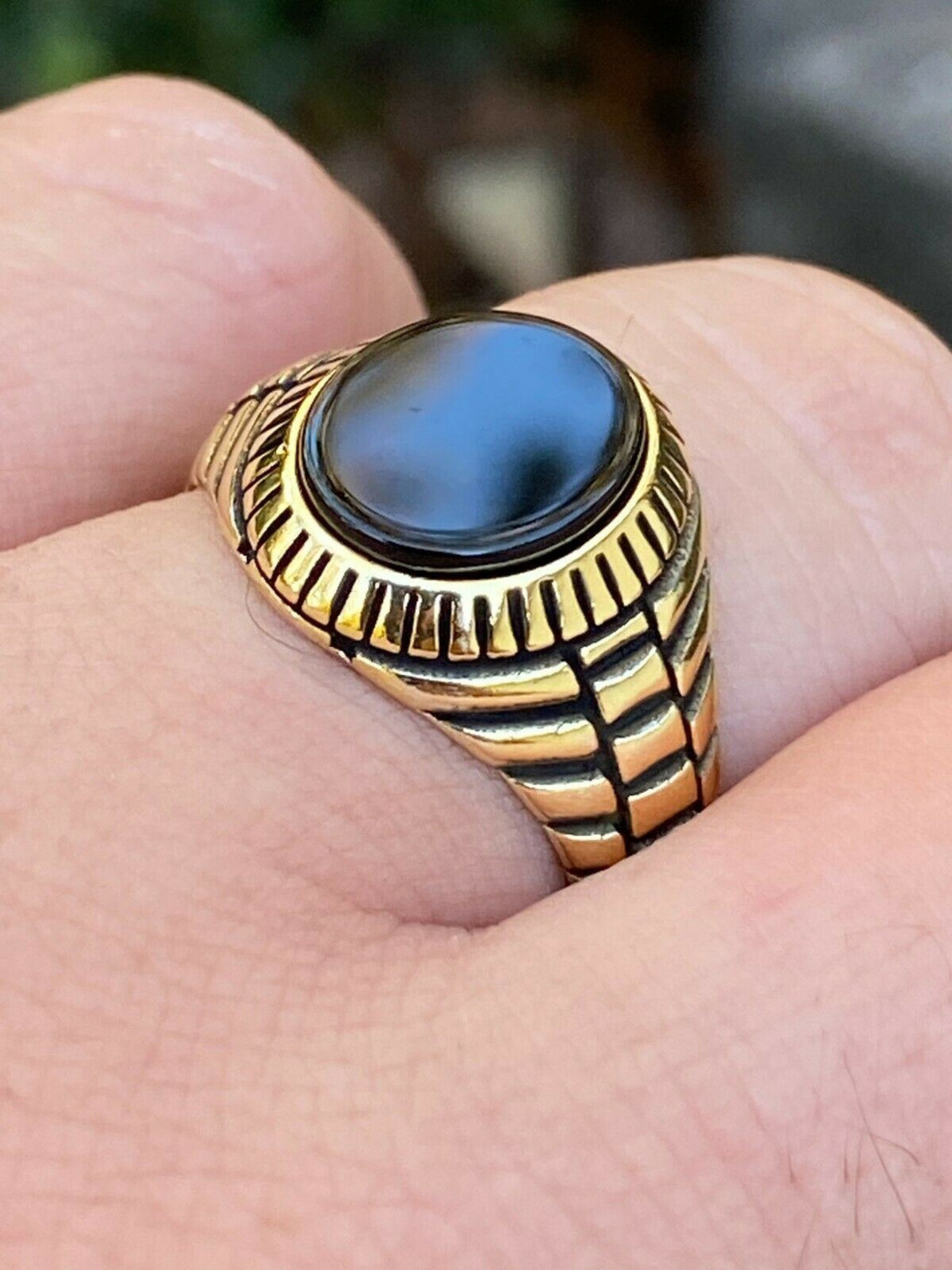 Sterling Silver Black Onyx Signet Ring