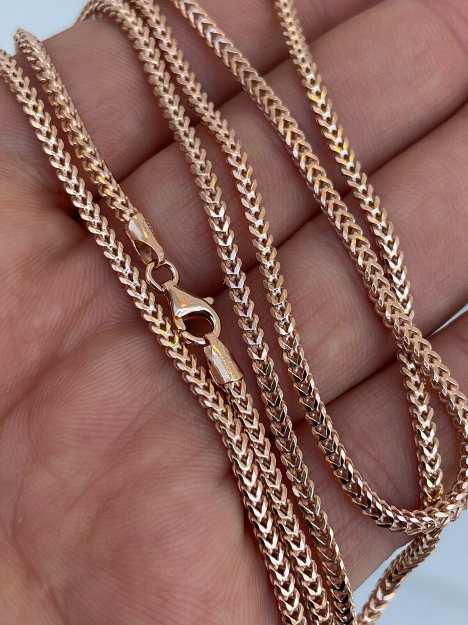 Rose Gold Cuban Link Chain Necklace 5.85mm, 22 inch