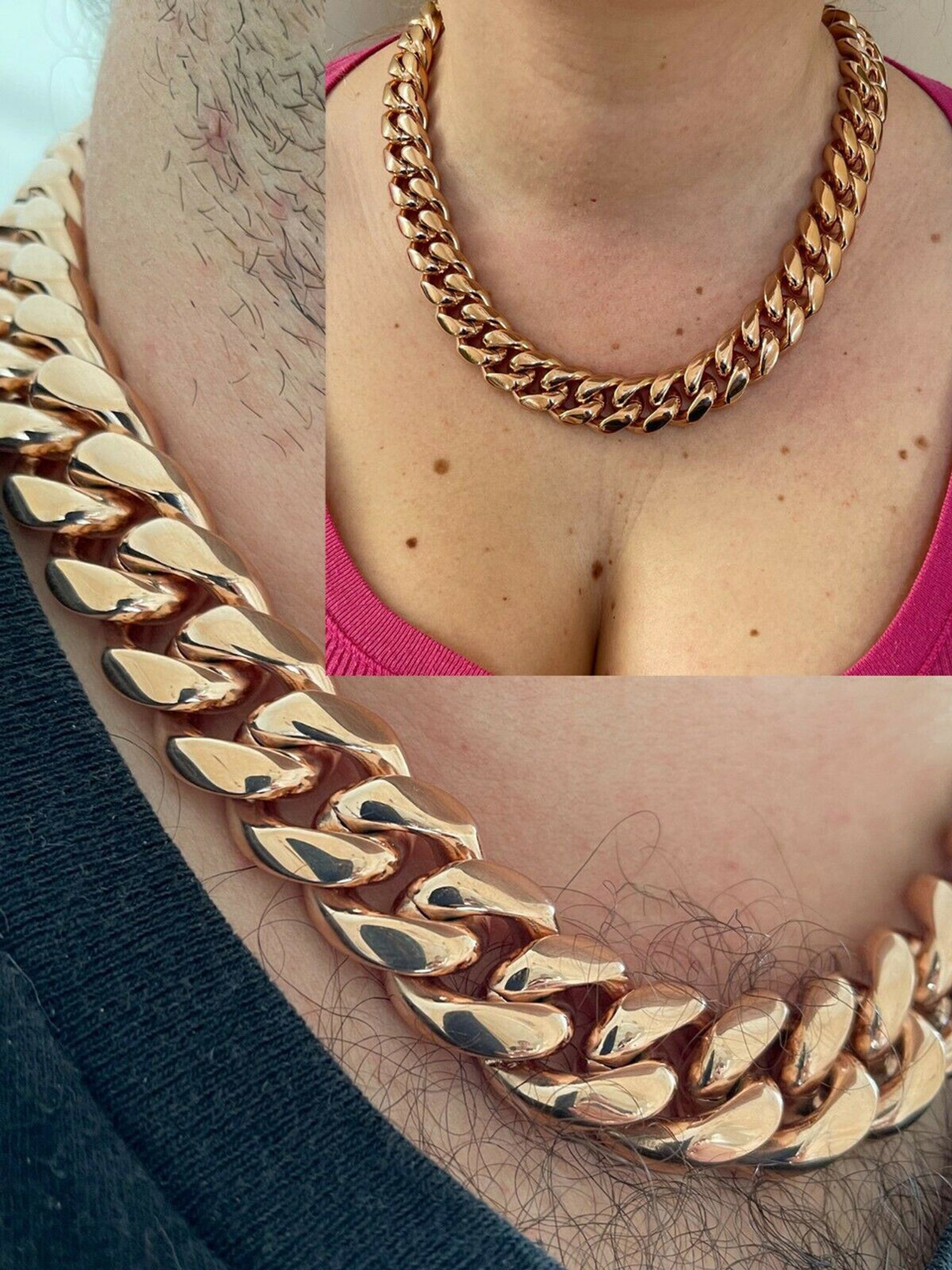 rose gold hip hop chain