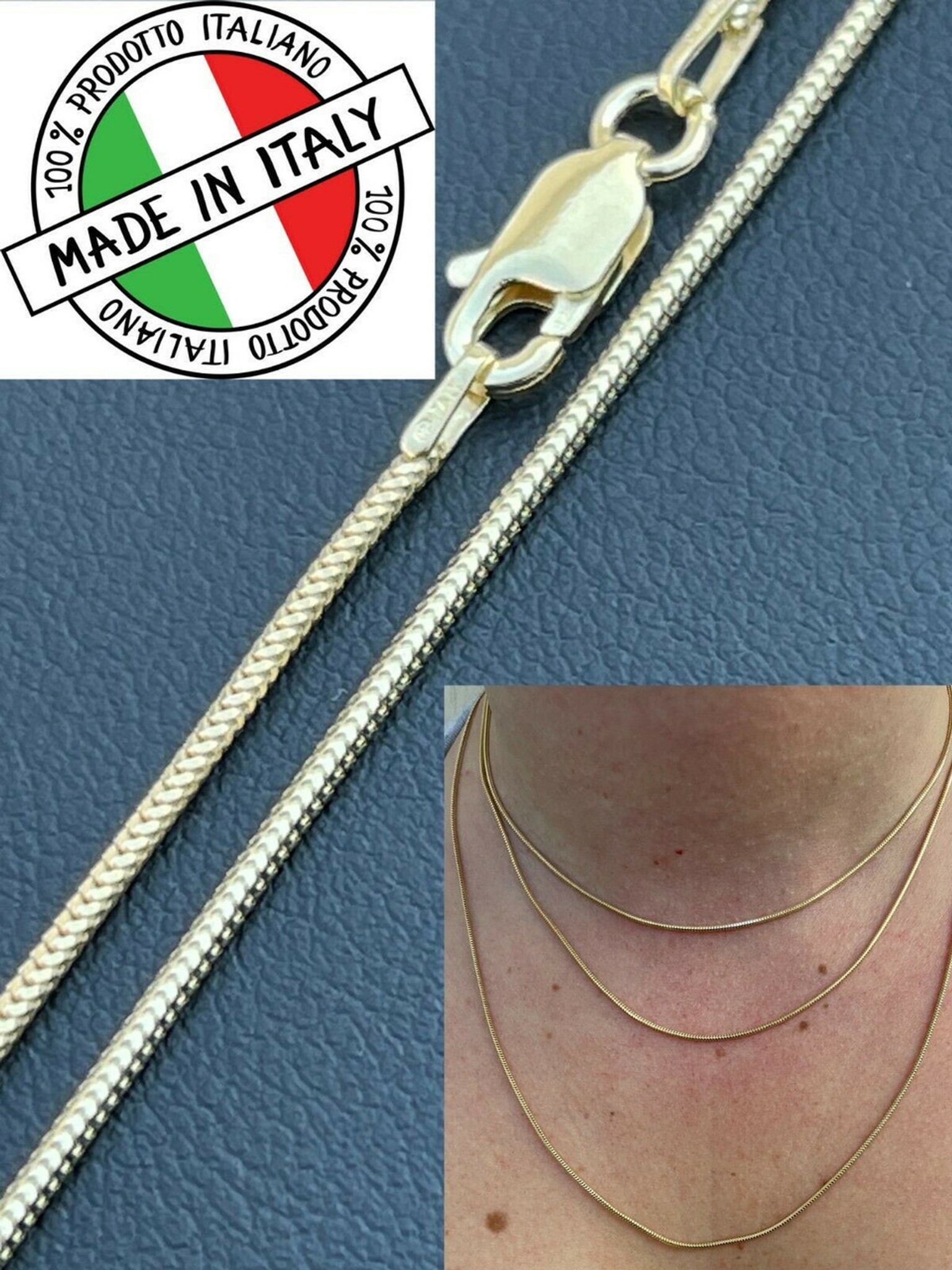 3.5MM Solid 925 Sterling Silver Italian Round Snake Chain Necklace Bracelet,  Made in Italy, Lengths: 16 18 20 24 or 30 Inches - Etsy