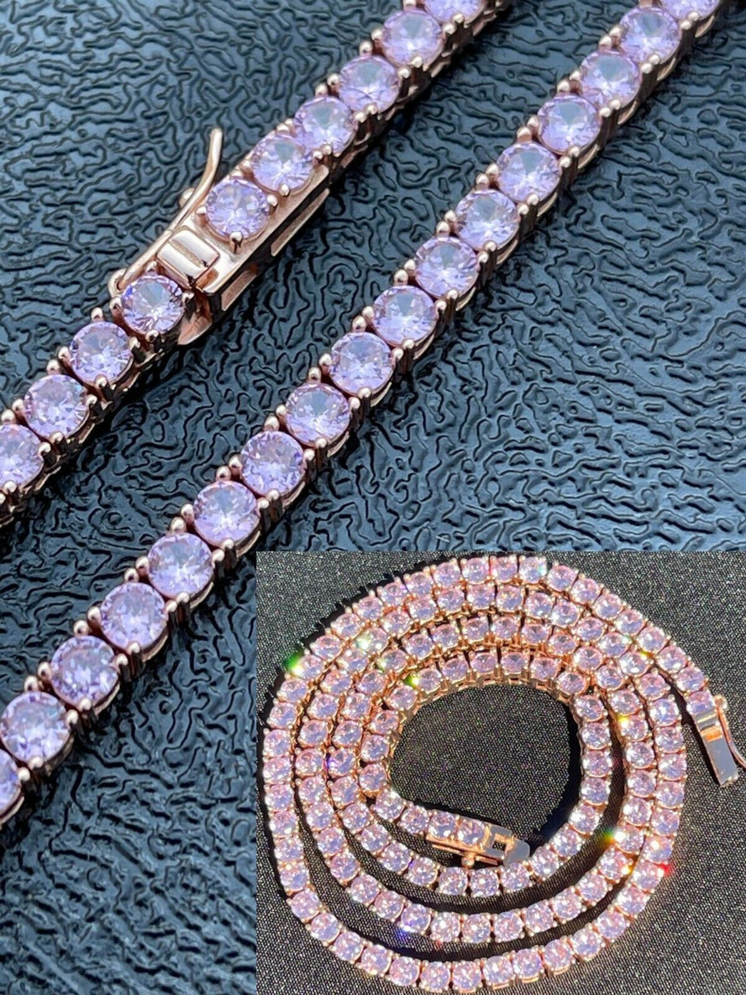 PROMO SET] Diana Pink Diamond Necklace Earrings Set - ROSCE Jewelers