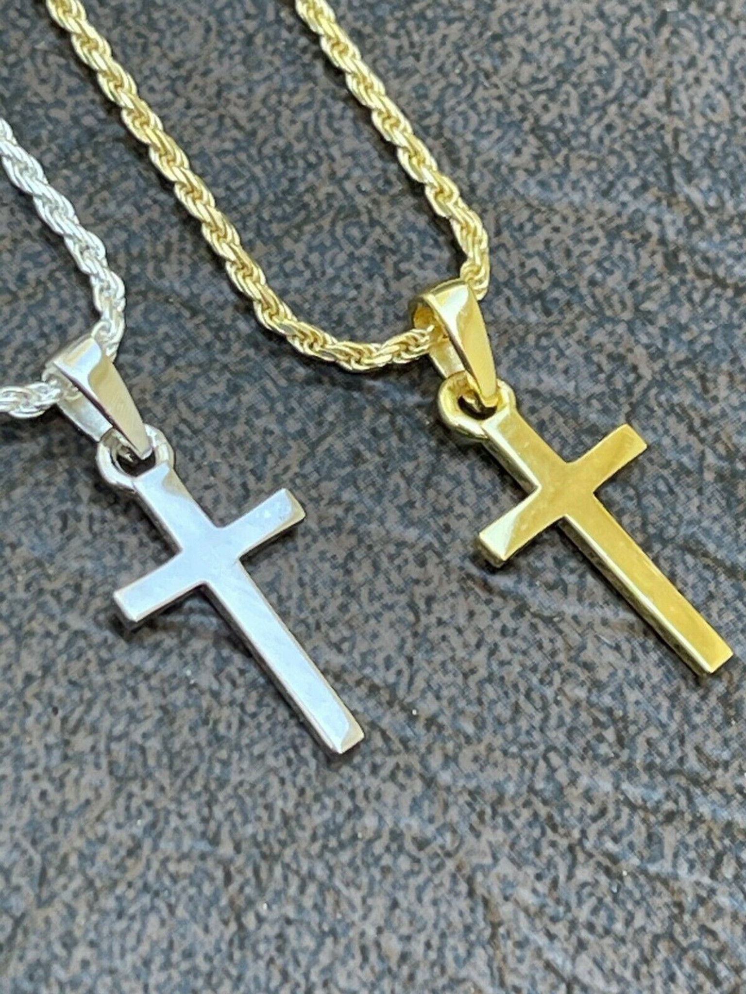 Buy 9carat Yellow Gold Small Plain Design Cross Necklace for Men Online in  India - Etsy