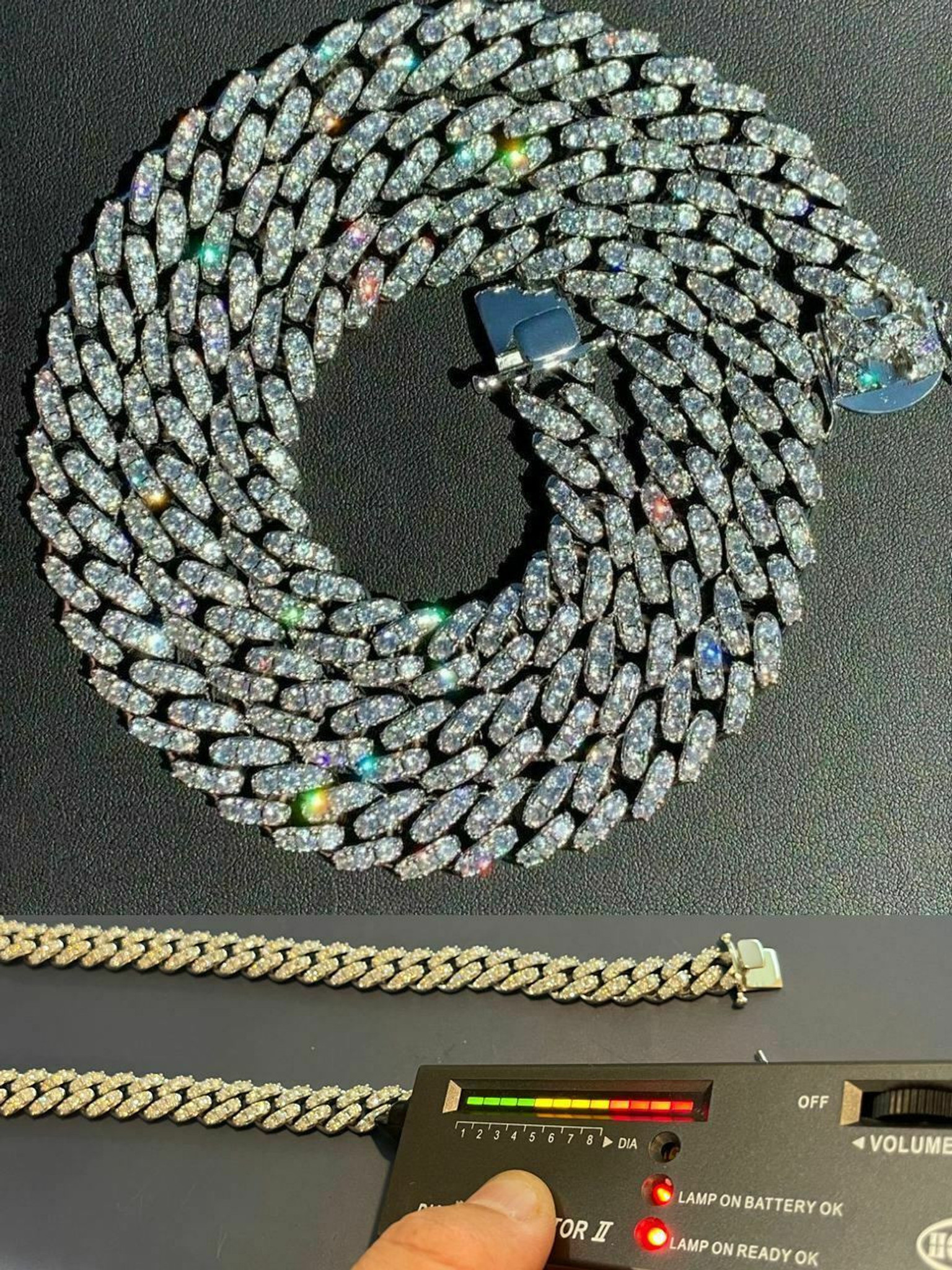 New Colorful Enamel 14MM Iced Out Bling Moissanite Cuban Chain Hip