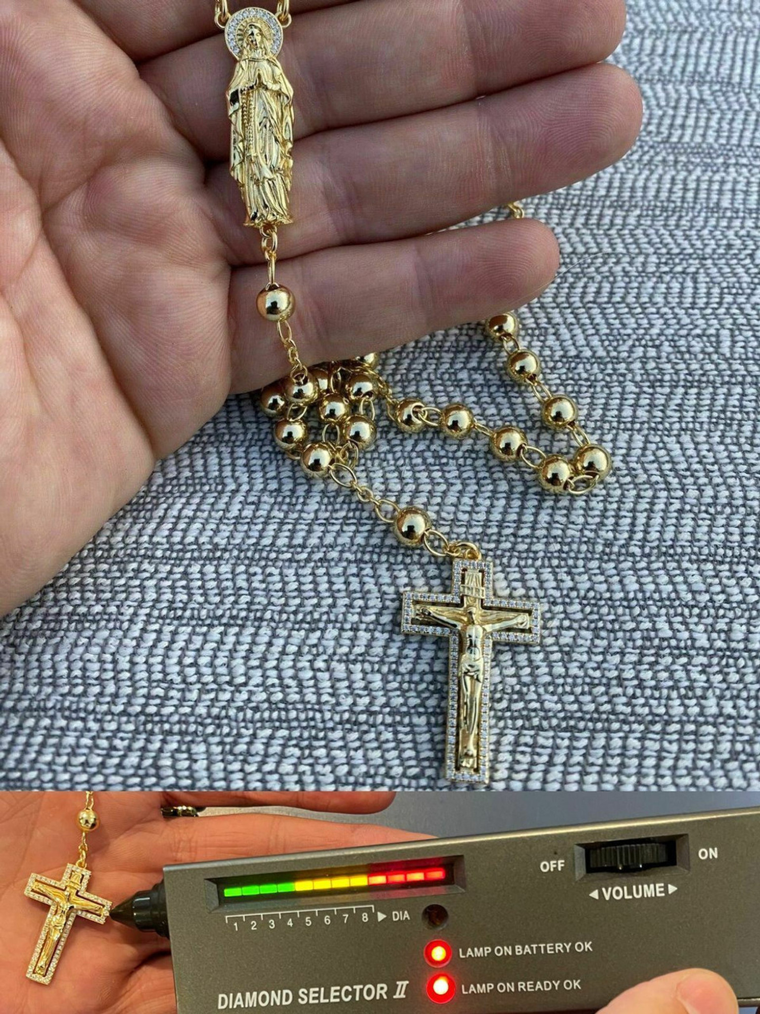 Buy Real 10k Gold Bracelet Rosary Pulsera En Oro Rosario Online in India -  Etsy