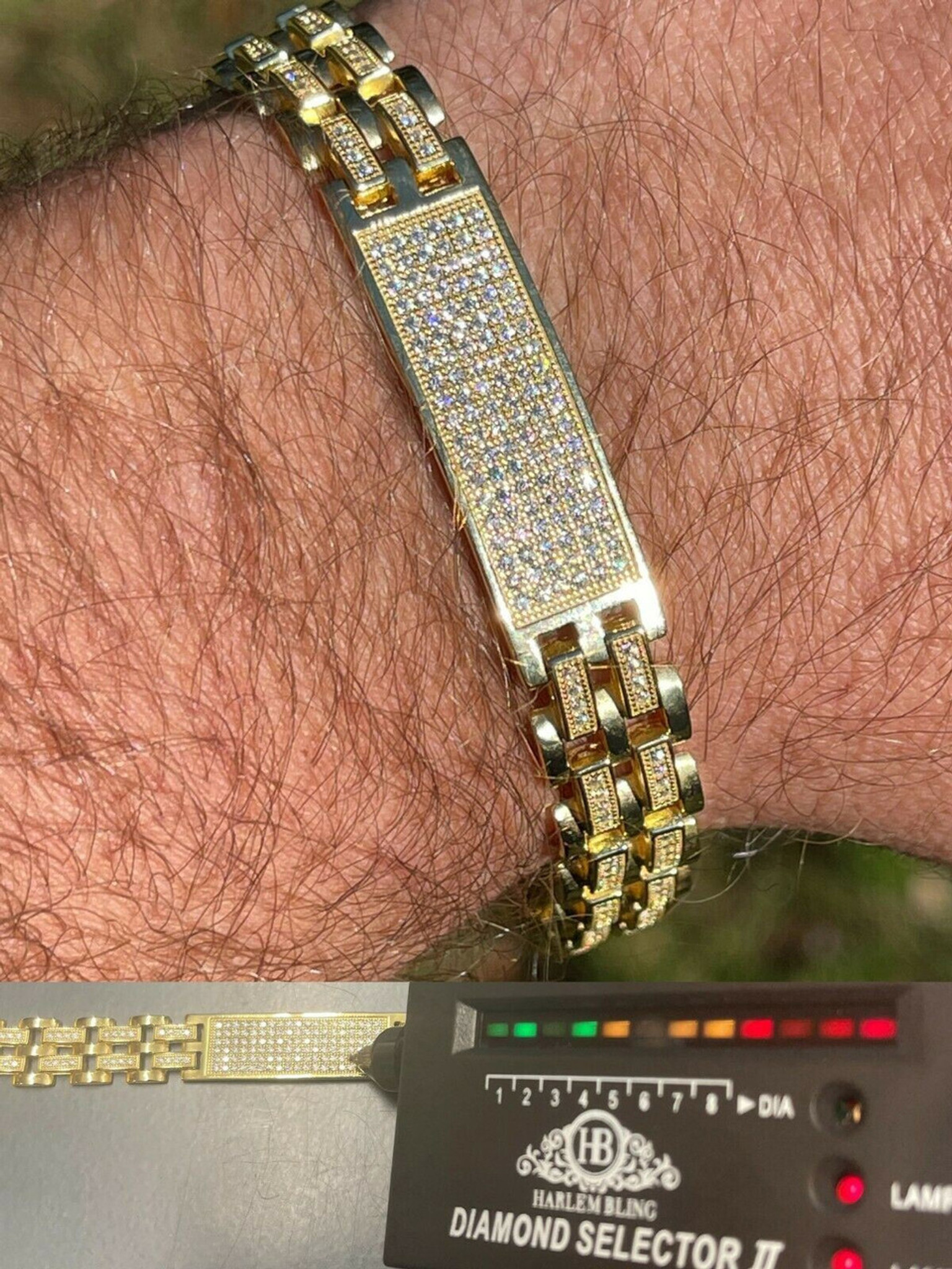 Amazon.com: Jewelry Affairs 14k Yellow Gold Curb Link Mens ID Bracelet,  8.5