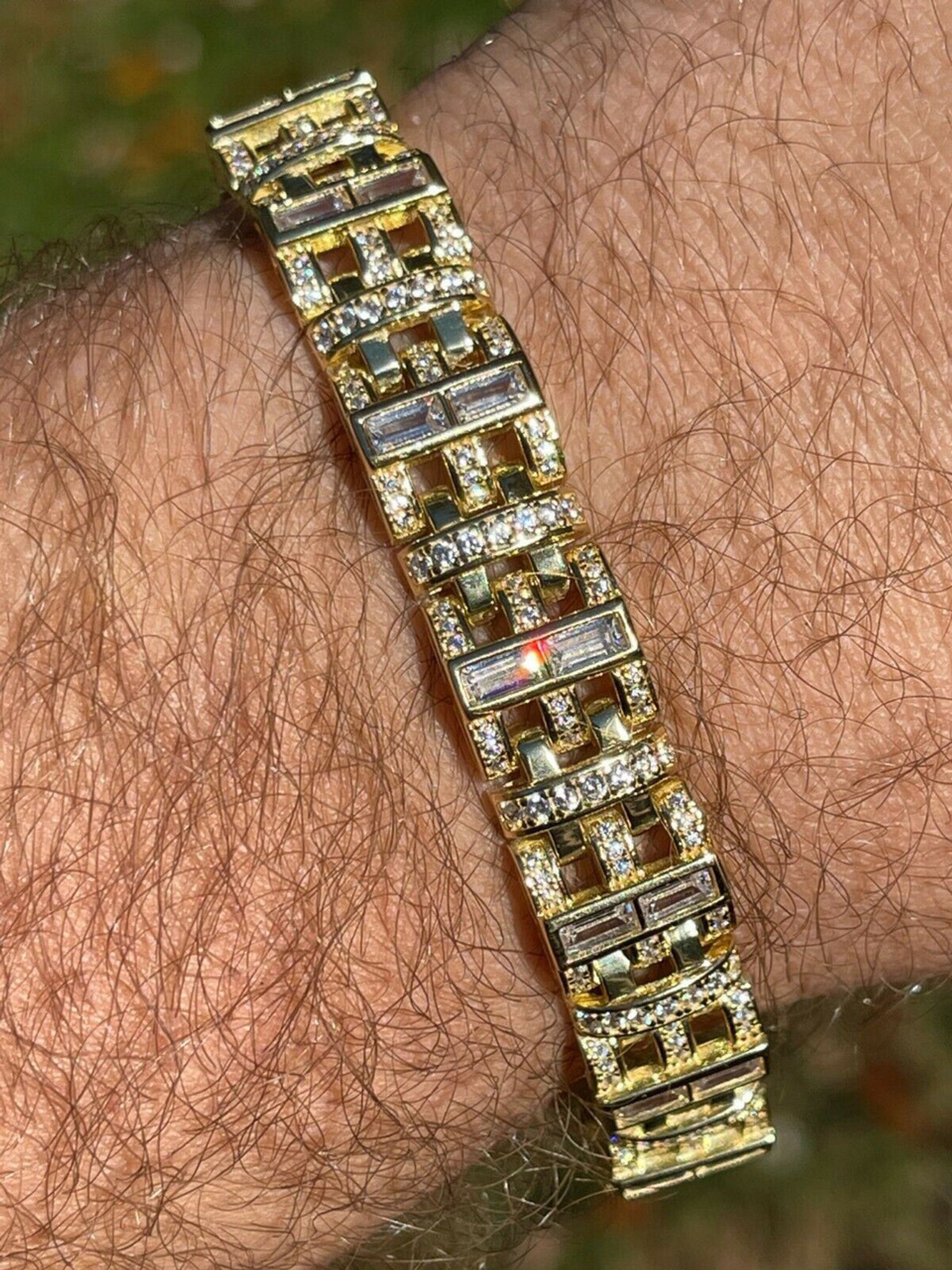 Mens Diamond Link Bracelet