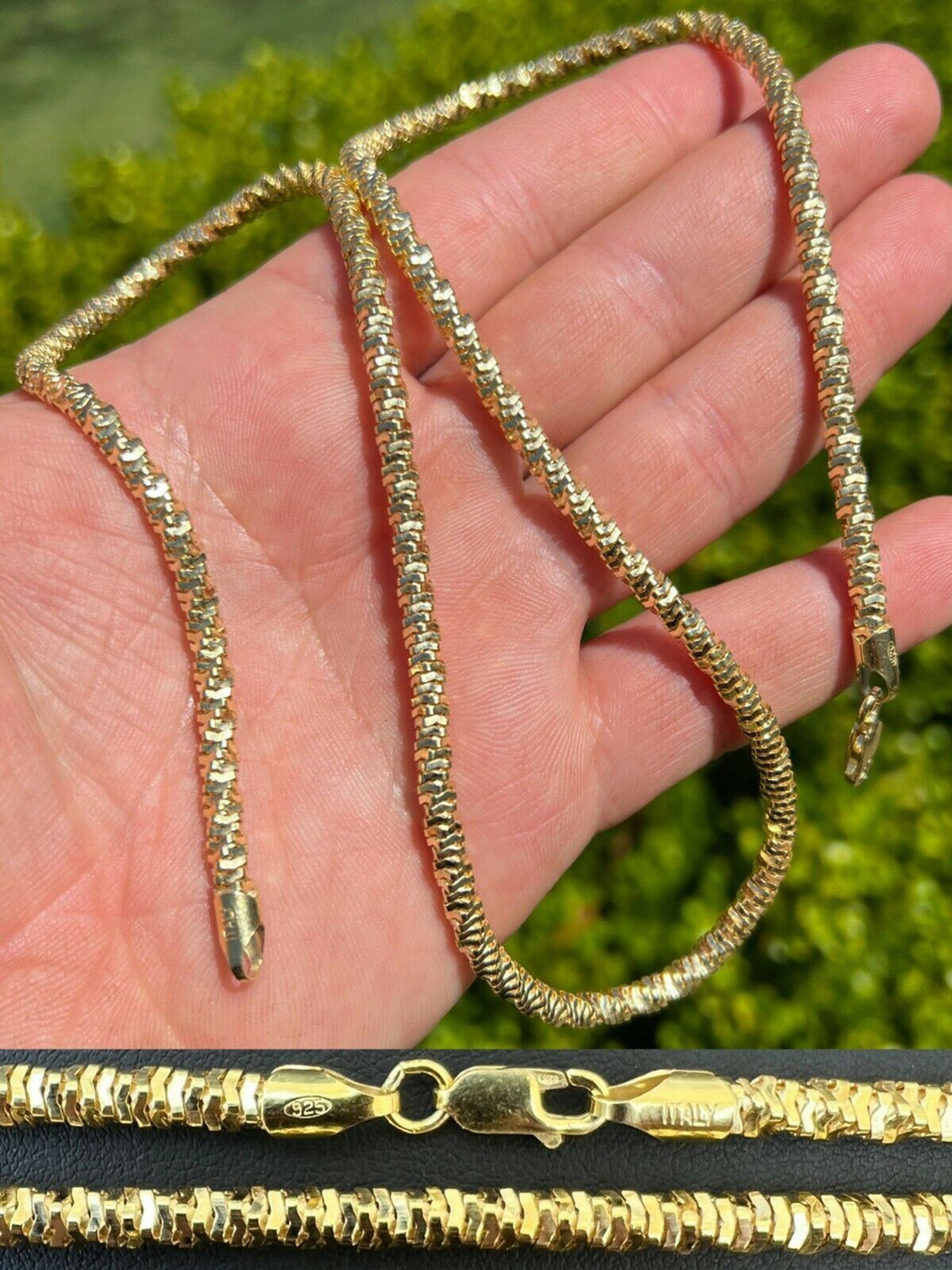 Gold Vermeil chain necklace with CZ pave disc – Silverado Saratoga