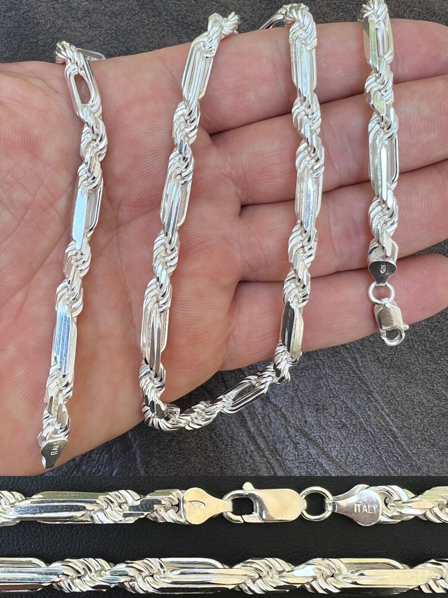 20 Inch 3mm 925 Sterling Silver Men's Cuban Link Chain Necklace