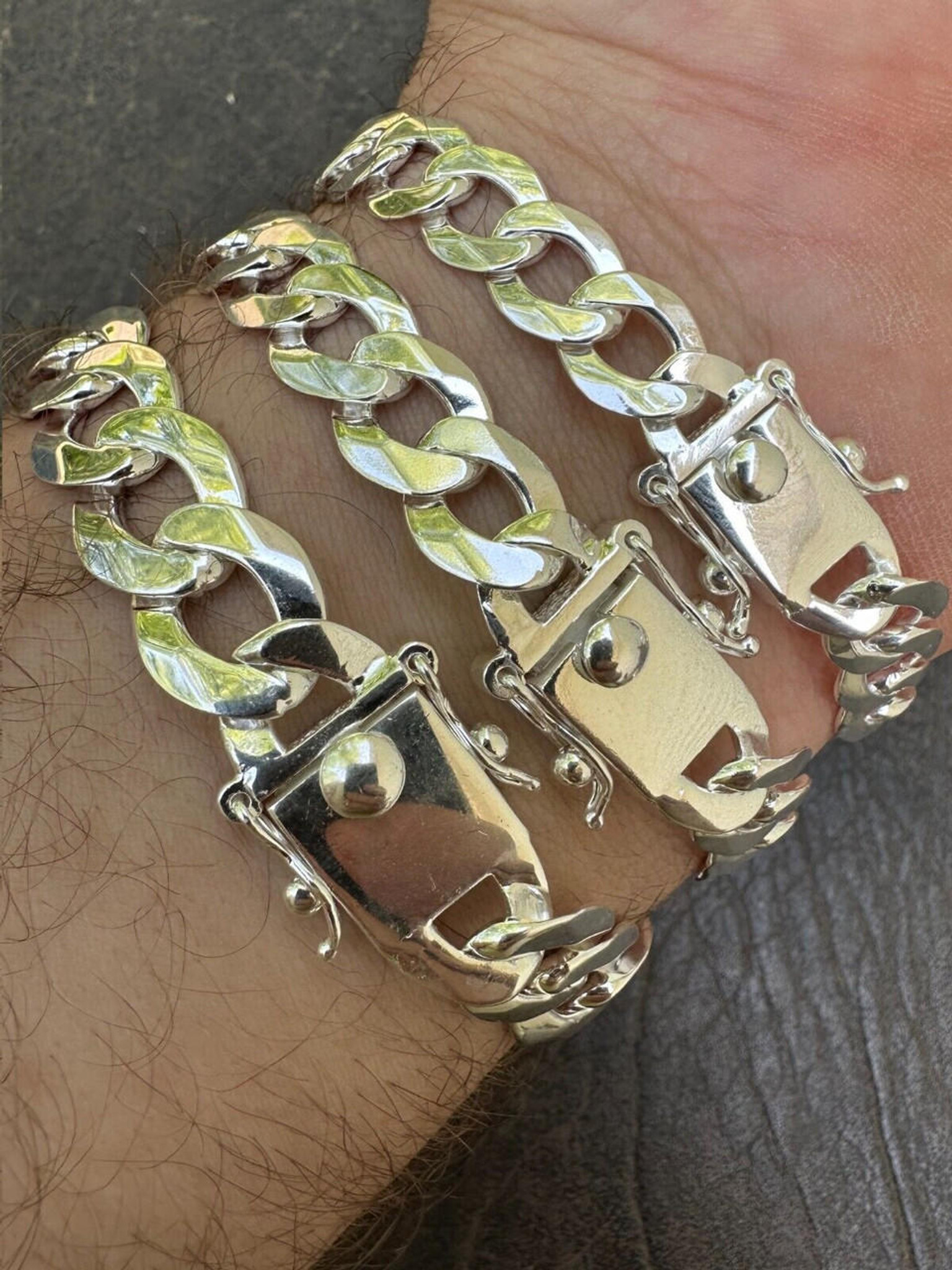 Men's Silver Flat Curb Chain Bracelet