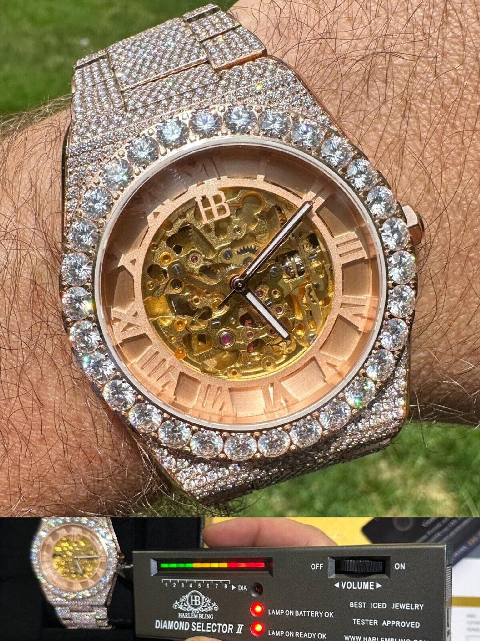 Men Hip Hop Iced out Gold Tone Bling Simulated Diamond Rapper Watch | Wish