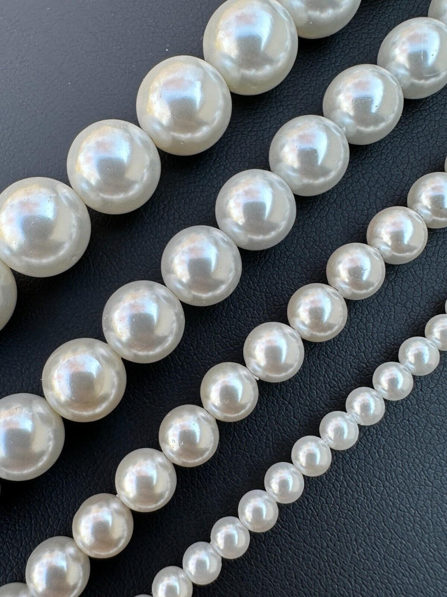 White 6mm Glass Pearl Necklace for Men/women - Etsy