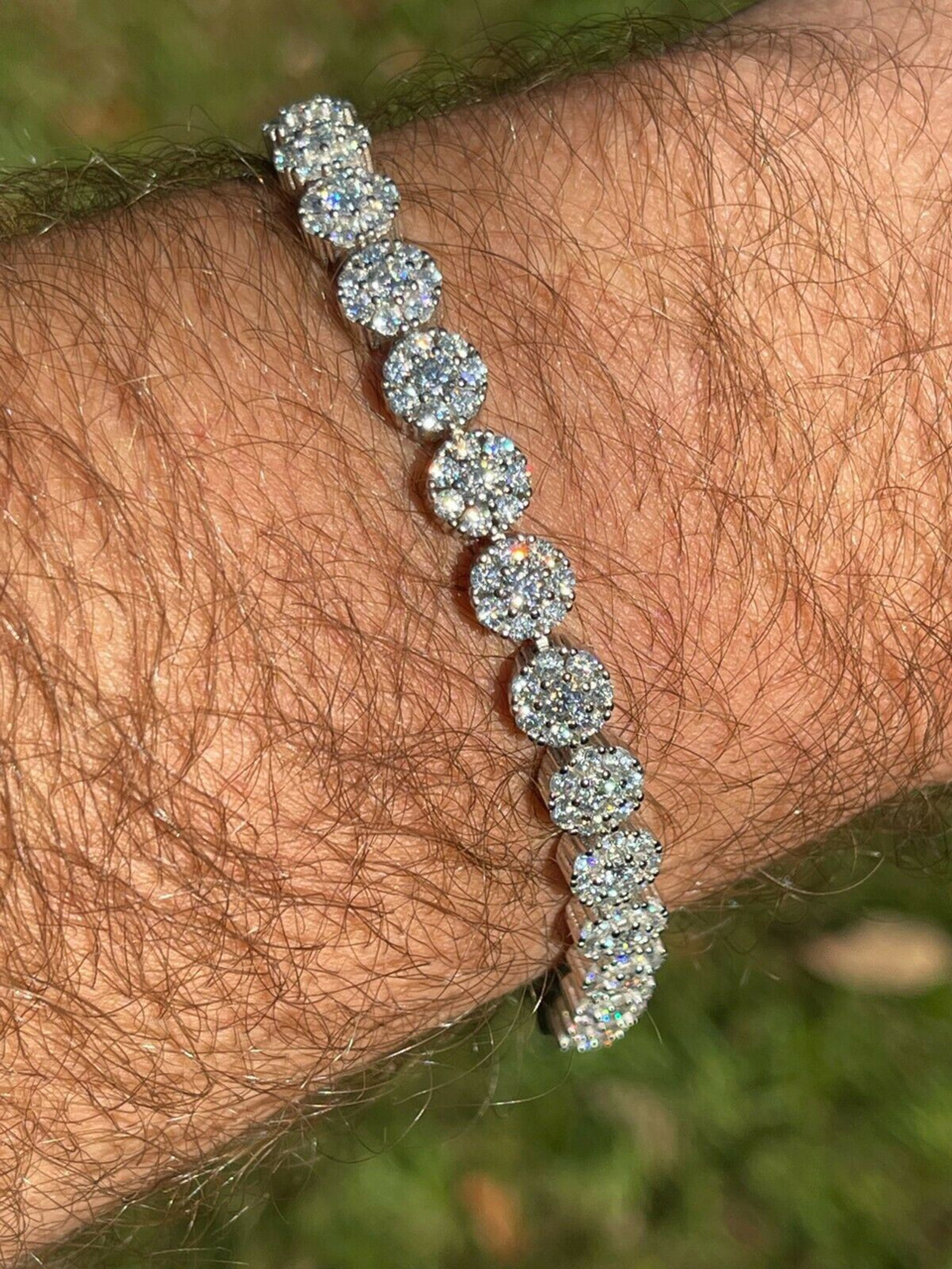 Moissanite bracelet men clearance