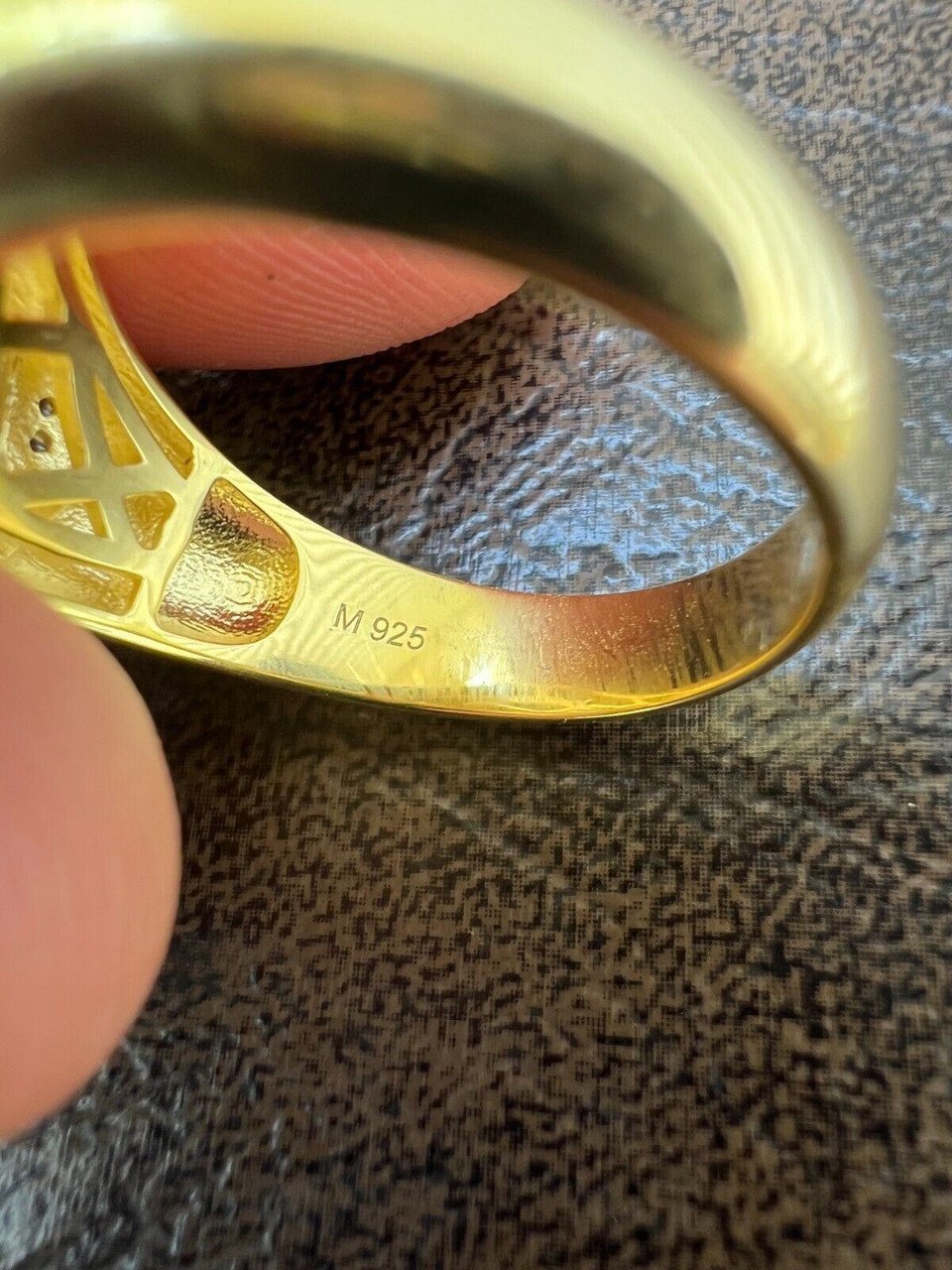 14k Gold Plated 925 Silver Hip Hop Iced Moissanite Pinky Ring Pass