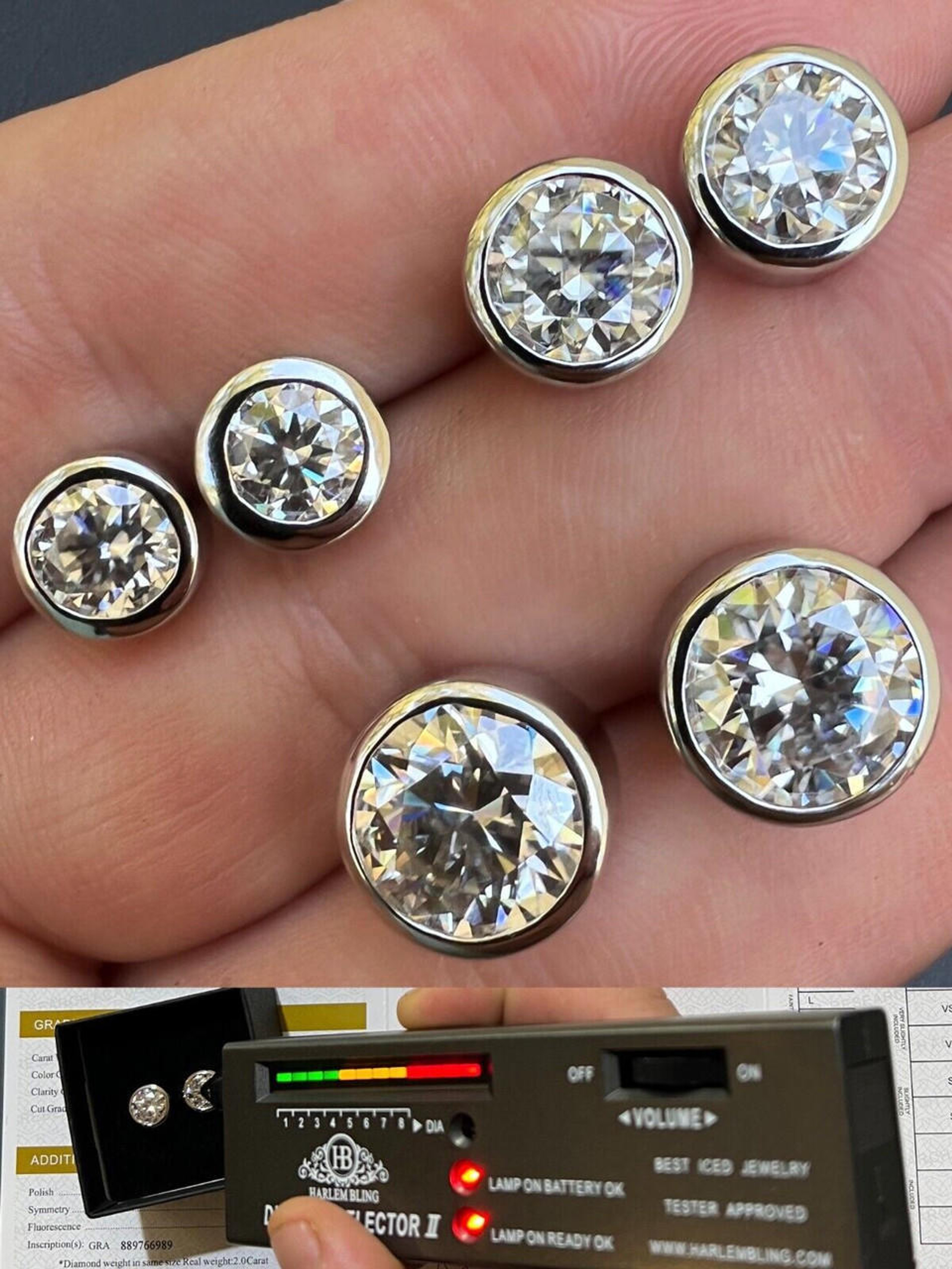 Moissanite studs screw back Clearance