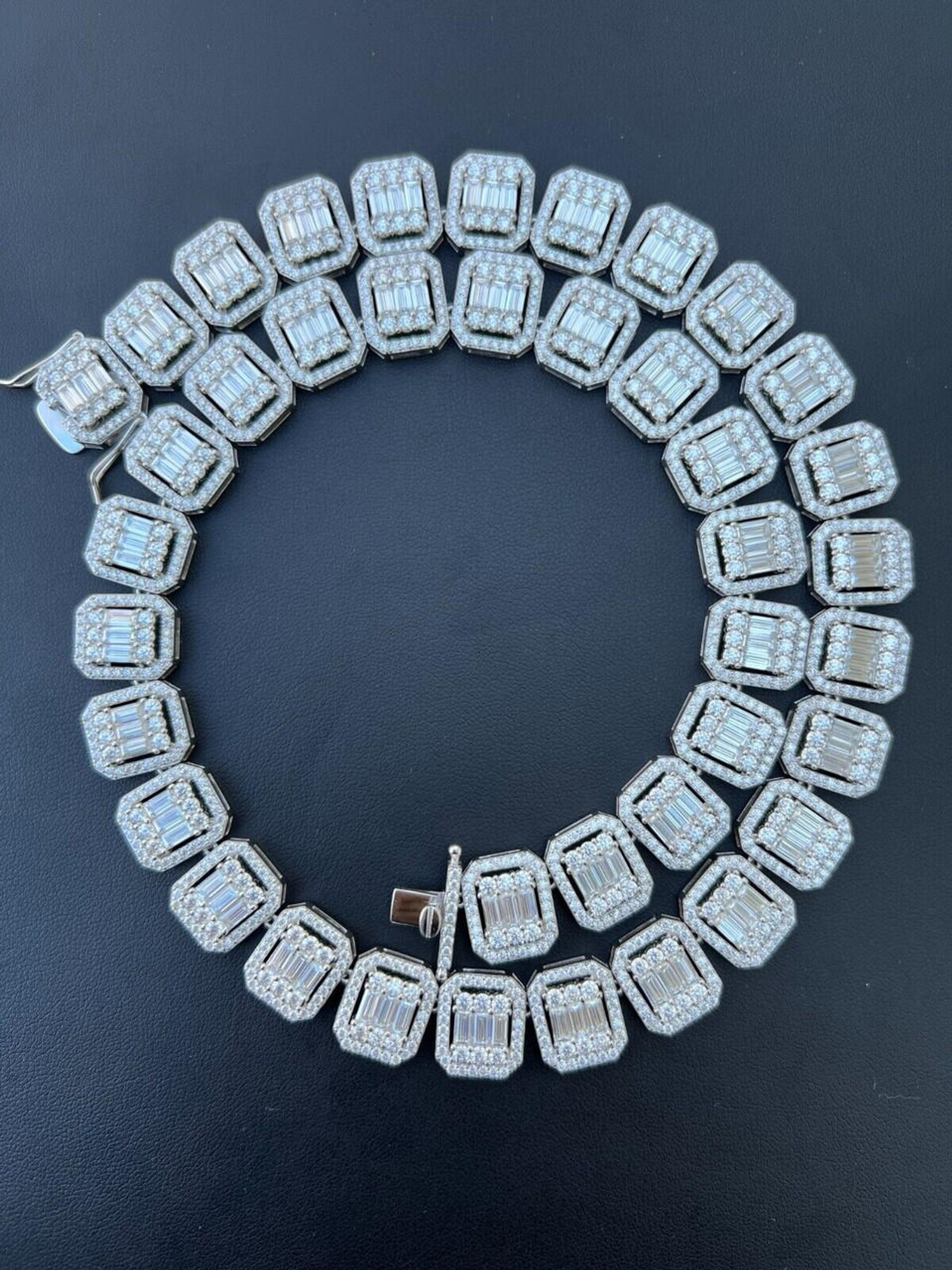 Moissanite baguette chain clearance