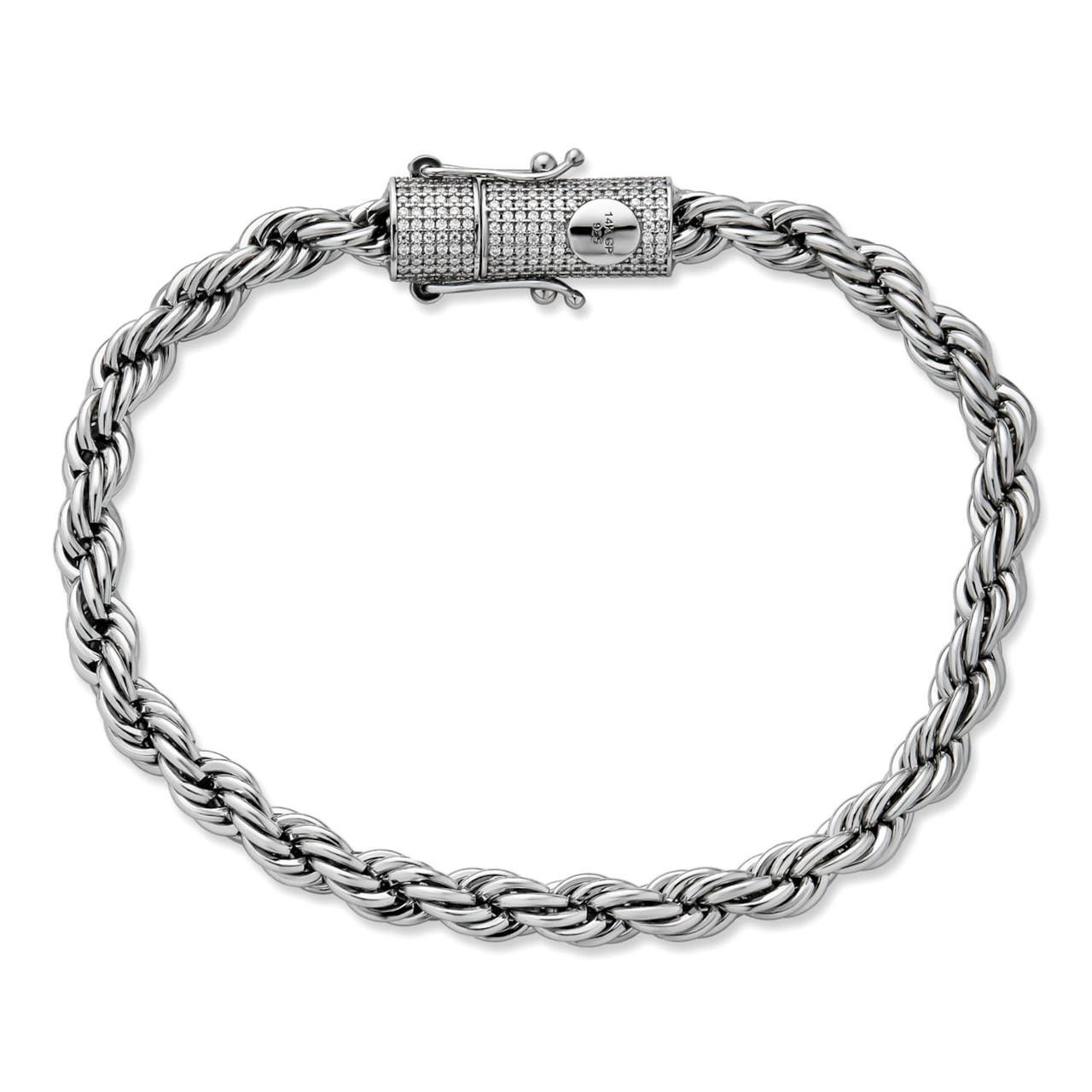 Van Heusen Men's Stainless Steel Double Franco Chain Bracelet - 8.5" Length, 7mm Width, Extendable Clasp - View #5
