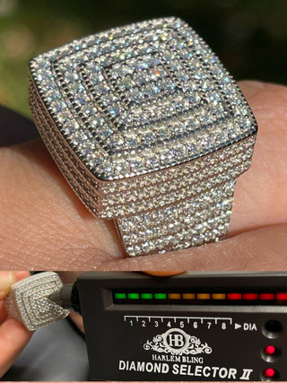 Echt 925 Silber Iced Hip Hop Ohrringe Nieten 1,2ct Moissanit - Pässe Tester