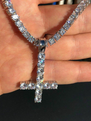 inverted cross diamond necklace