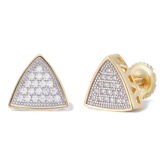 Boucles D'oreilles Carrées Hip-hop Argentées Avec Strass - 6x6 Mm, Pour Homme, Neuves