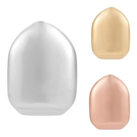 Single Tooth Grillz Caps For Any Tooth - Plain - 14k Yellow/Rose Gold Vermeil Or 925 Silver 