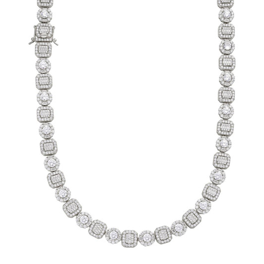 Men's Ladies 10mm Tennis Chain Real Solid 925 Silver Iced
