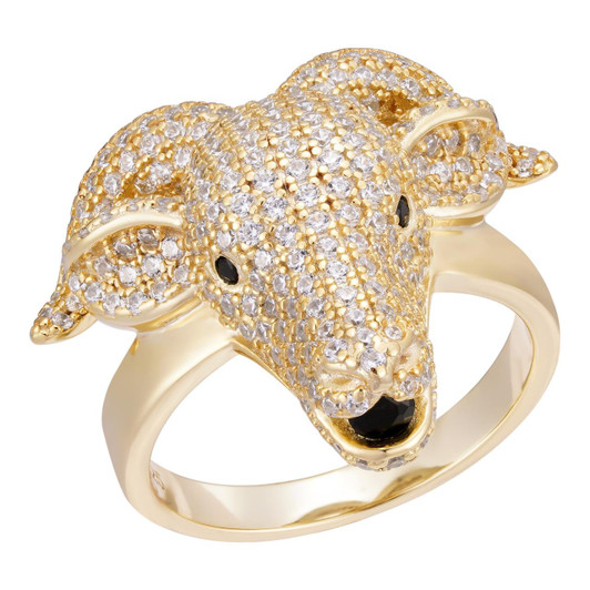 HarlemBling Greatest Of All Time GOAT Ring - 14k Gold Vermeil 925 Silver - CZ Stones HarlemBling Greatest Of All Time GOAT Ring - 14k Gold Vermeil 925 Silver - CZ Stones