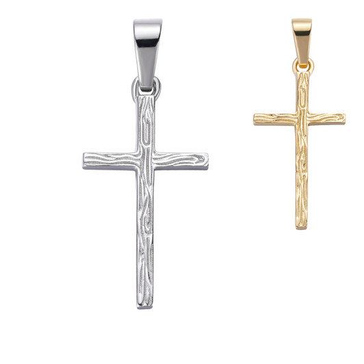 Plain Cross Pendant - 14k Gold Vermeil Or 925 Silver - Tiny 1"