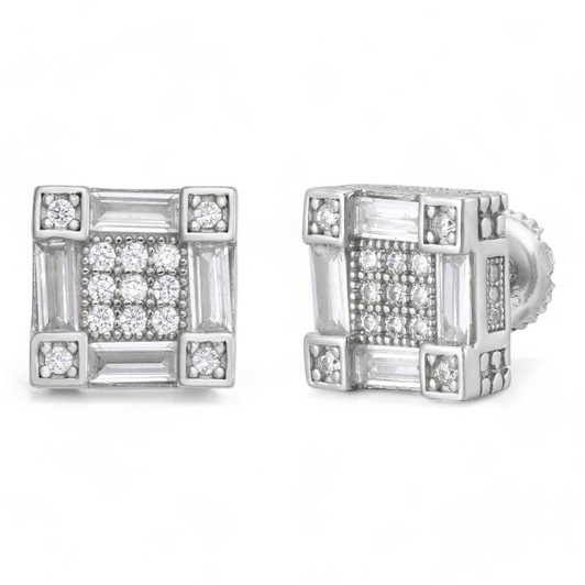 Rapper Bust Down Earrings - 925 Silver | Iced Out Earrings