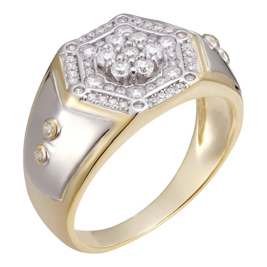 Thin Ring 5 Set (Silver 925)ゴールド　リング Mens Real Solid 925 Sterling Silver & 14k Gold Diamond RING
