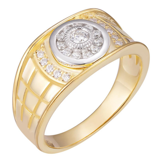 ゴールド　18mm シルバー925 18k 07サイズ同 ring-01【シルバー925-18金コーティング】 | NewLandscape