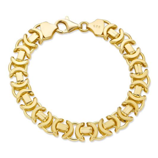 Modern Byzantine Link Bracelet W. Box Lock - 925 Sterling