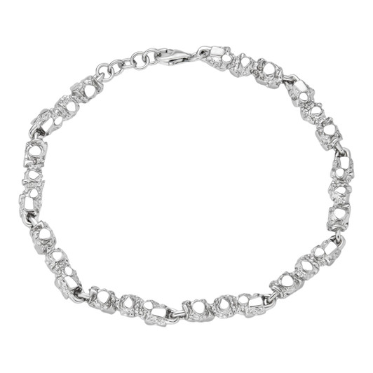 Custom Nugget Chain Bracelet - 925 Sterling Silver - 7"-8.5" - 5mm