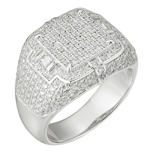 【mmm】coussinet metry ＆ perfume pin Mens MOISSANITE Ring Real 14k Gold Vermeil 925 Hip Hop Iced