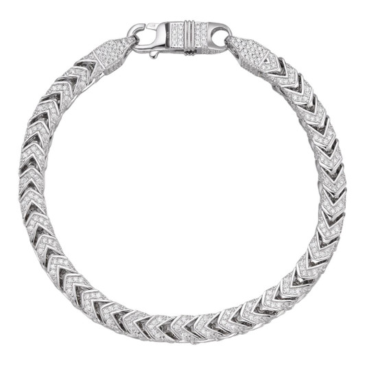 HarlemBling MOISSANITE Franco Bracelet Iced Out - 925 Silver - 6mm - 7.5"-8.5" HarlemBling MOISSANITE Franco Bracelet Iced Out - 925 Silver - 6mm - 7.5"-8.5"