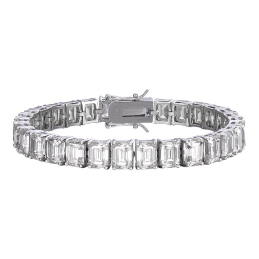 HarlemBling MOISSANITE Emerald Cut Tennis Bracelet Iced Out - 925 Silver - 8mm - 7-8" HarlemBling MOISSANITE Emerald Cut Tennis Bracelet Iced Out - 925 Silver - 8mm - 7-8"