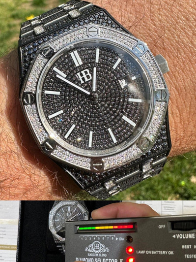 Hip Hop LIMITED EDITION PANDA WATCH - Real Black & White MOISSANITE Mens Iced Skeleton Back 44mm Hip Hop LIMITED EDITION PANDA WATCH - Real Black & White MOISSANITE Mens Iced Skeleton Back 44mm