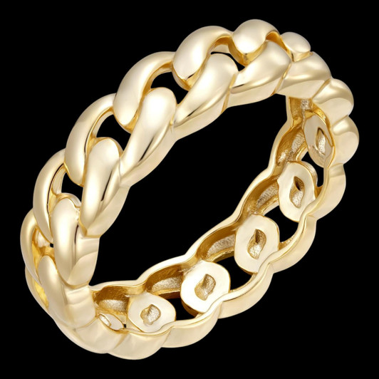 VIP 6mm Miami Cuban Band Ring - 14k Yellow Gold