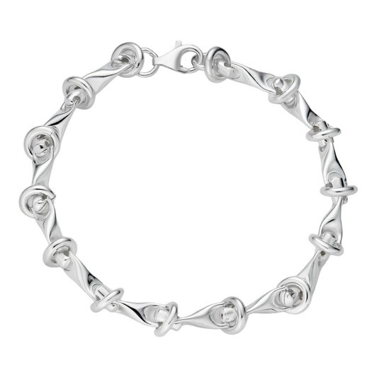 10mm Round Glossy Bead Bracelet - 925 Sterling Silver - 7 Inches Long With Lobster Clasp