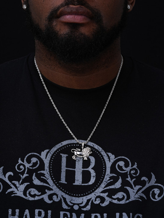 Rasta Lion Of Judah African Leo Pendant - 14k Gold Vermeil Or 925 Silver - CZ Stones - Small 1.25"