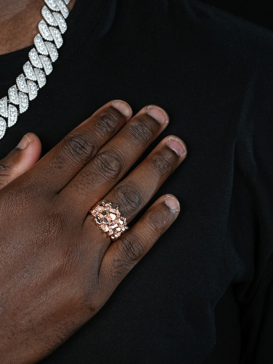 Harlembling Plain Classic Nugget Ring - Same Design Since 2015 -  14k Rose Gold Vermeil 925 Silver