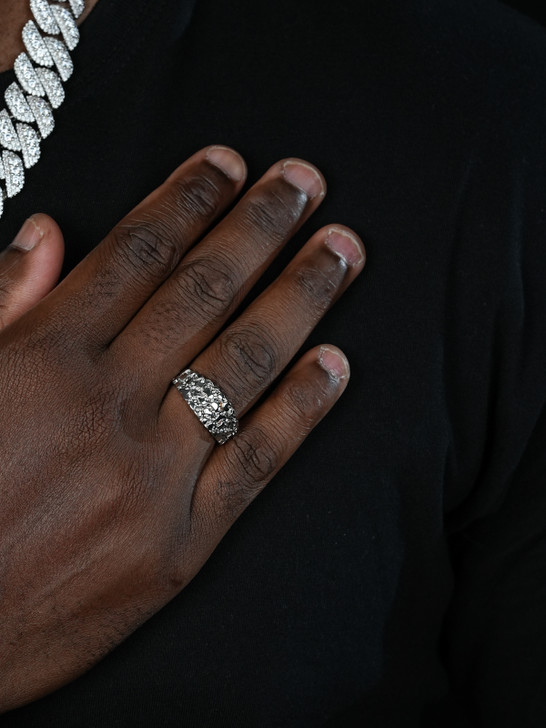 Alaska Silver Nugget Plain Ring - 925 Silver