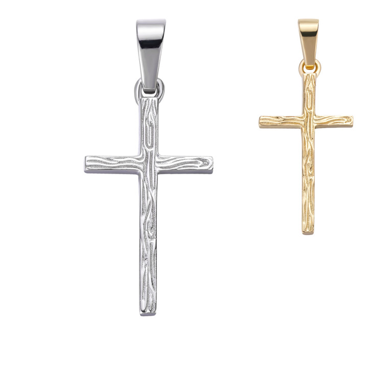 Plain Cross Pendant - 14k Gold Vermeil Or 925 Silver - Tiny 1"