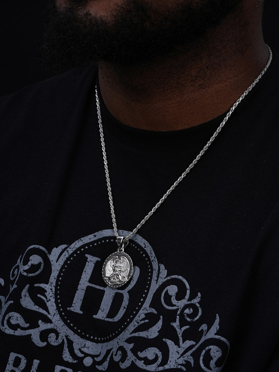 Euphanasia Tupac 2Pac Medallion Hip Hop Pendant - 14k Gold Vermeil Or 925 Silver - Medium 1.75"