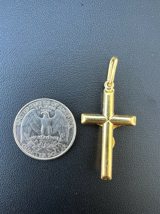 HarlemBling Mens REAL 14k Yellow Gold Vermeil 925 Jesus on Cross Crucifix Necklace Pendant