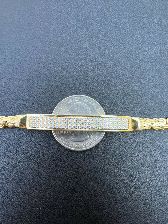 Italiano Silver, Inc Men Presidential ID Bracelet 14k Gold Vermeil 925 Silver Iced Diamond Hip Hop