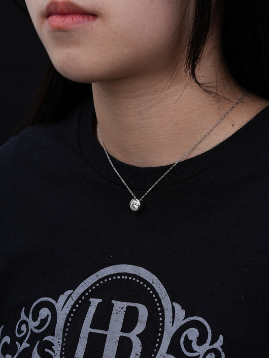 MOISSANITE #1 Classic Solitaire Bezel Set Pendant - 925 Silver - 1ct-4ct