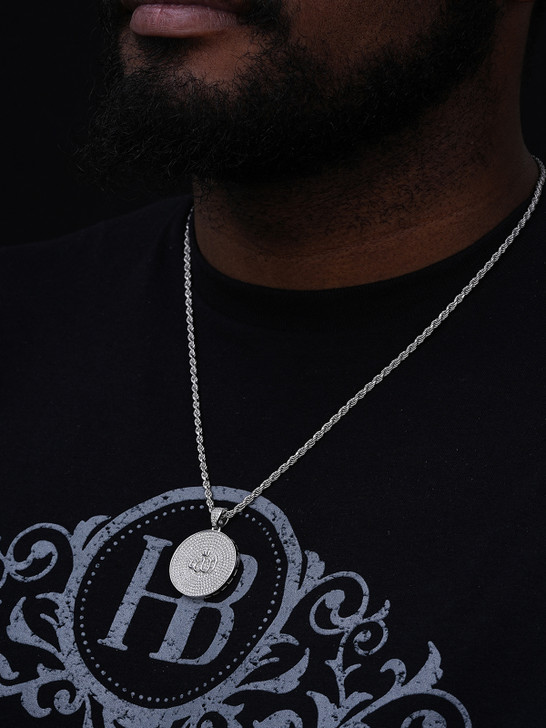 MOISSANITE Allah Medallion Islamic Pendant - 14k Gold Vermeil Or 925 Silver - Small 1.5"