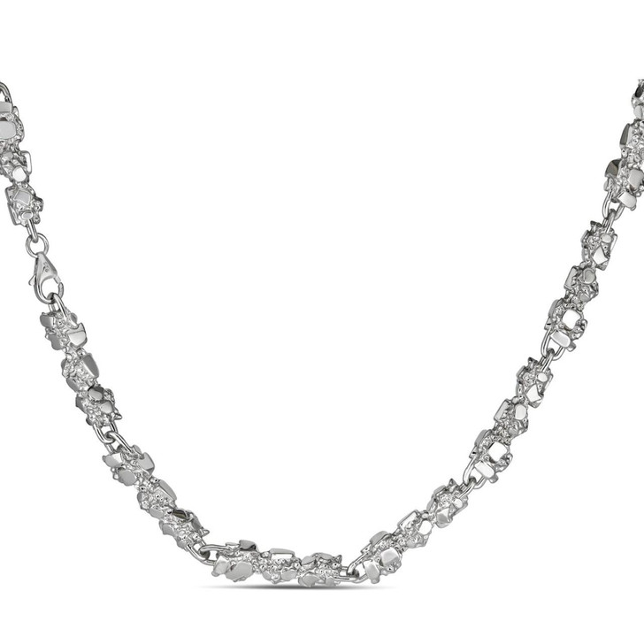 HarlemBling Custom Nugget Chain Necklace - 925 Sterling Silver - 18"-30" - 8mm 