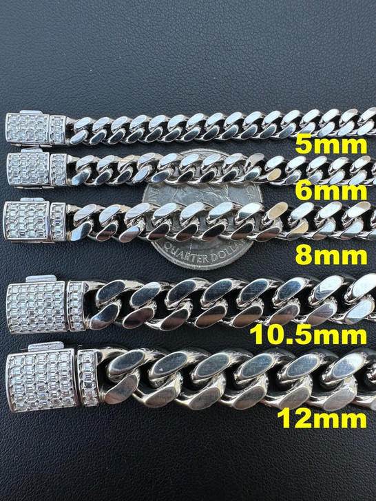 HarlemBling Real Miami Cuban Link Bracelet 925 Silver Baguette MOISSANITE Clasp Pass Tester